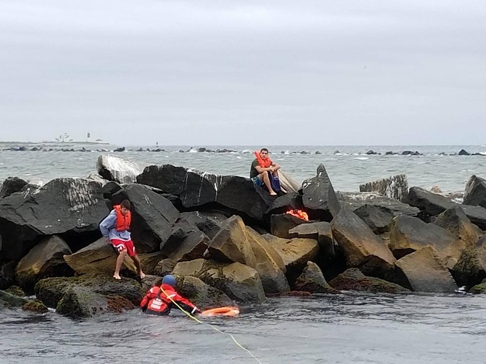Coast Guard Rescues Stranded Teenagers Off Rhode Island  [VIDEO]