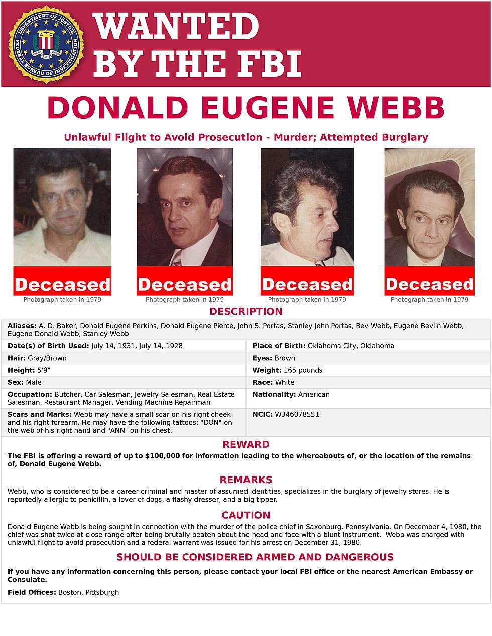 FBI Confirms Dartmouth Remains Are Those of Donald Webb
