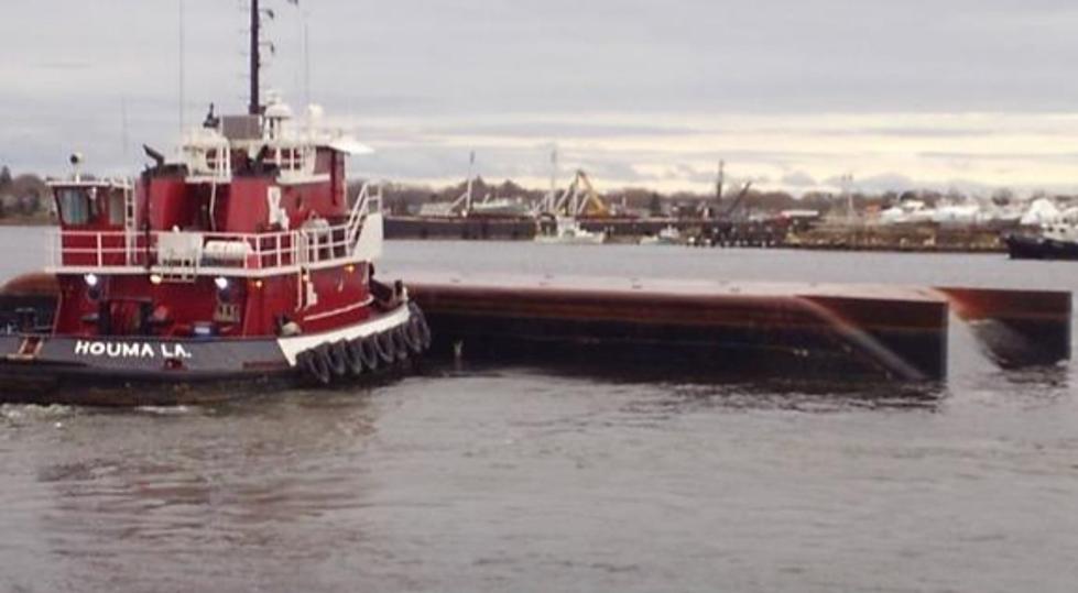 Crew Member Suffers Leg Injuries as Barge Capsizes in New Bedford