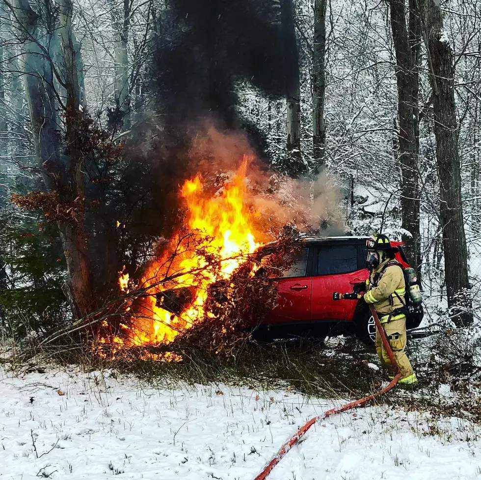 Driver Escapes Fiery Lakeville Crash on Rt. 140