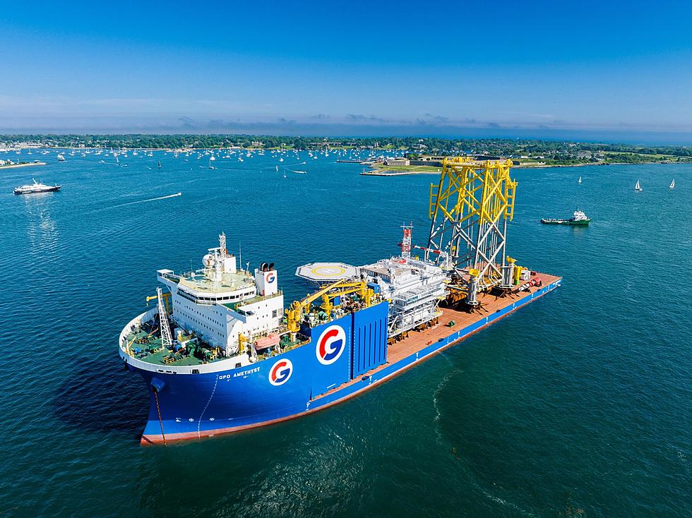 Big Blue Ship Off Newport Involved in Vineyard Wind Project