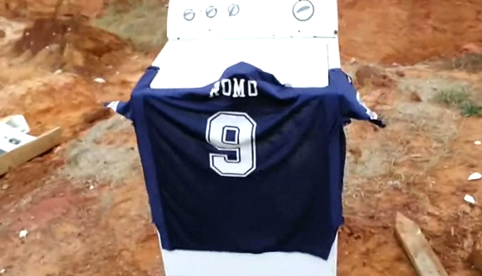 Disgruntled Cowboys Fan Shows How to Clean A Romo Jersey