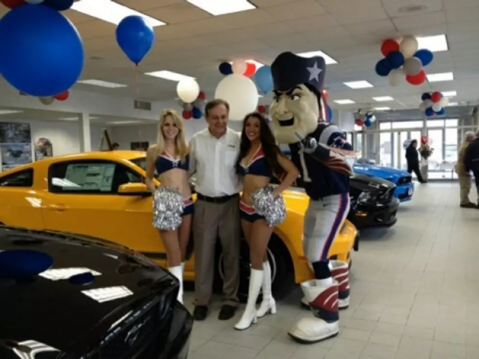 Cheerleaders And Pat Patriot Join FUN 107 At First Ford