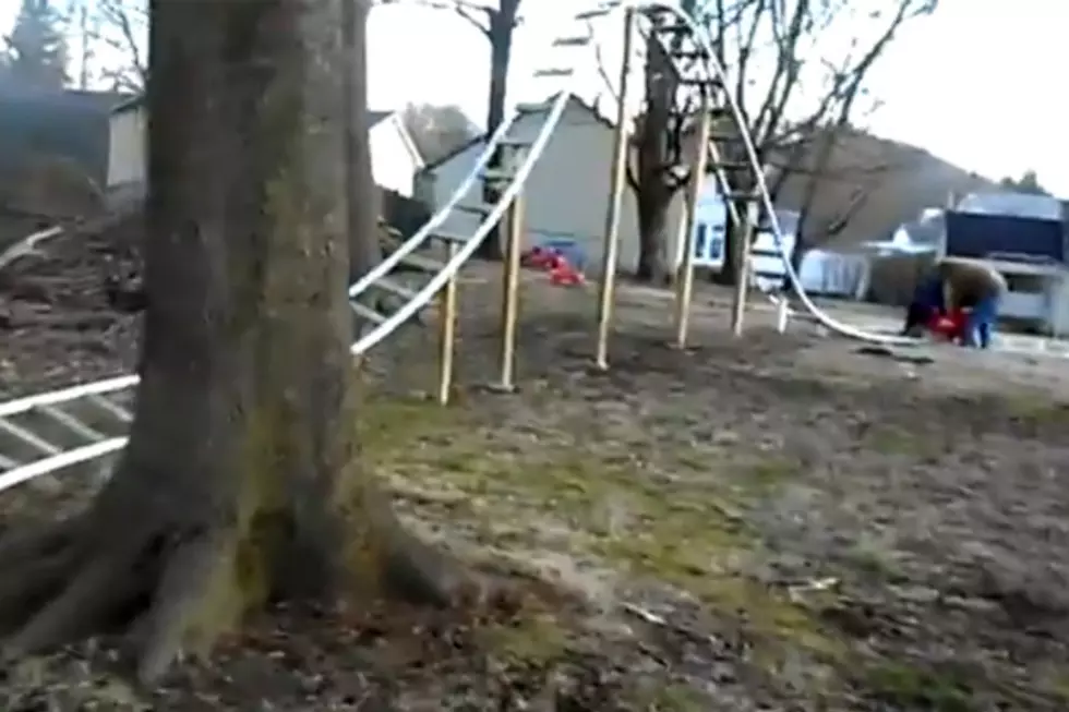 Backyard Roller Coaster Made Of PVC Pipe [VIDEO]