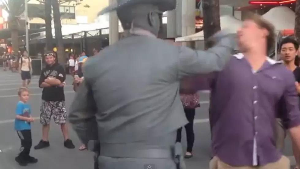 Street Performer Has Enough, and Punches Guy