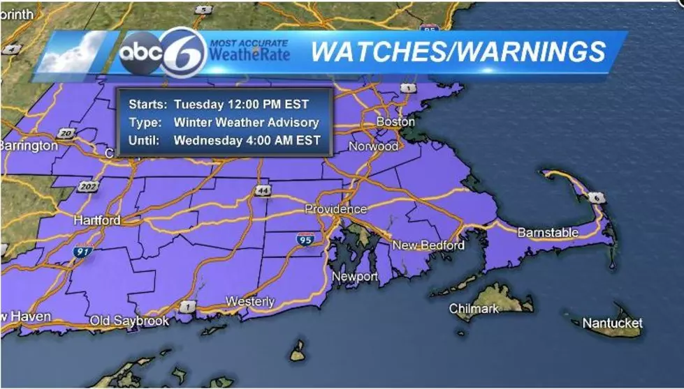 Winter Weather Advisory Issued for Tuesday P.M.