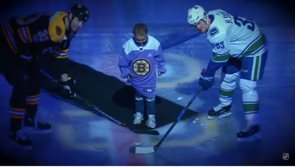 Layla Flint Of Fall River Drops First Puck at Bruins Game