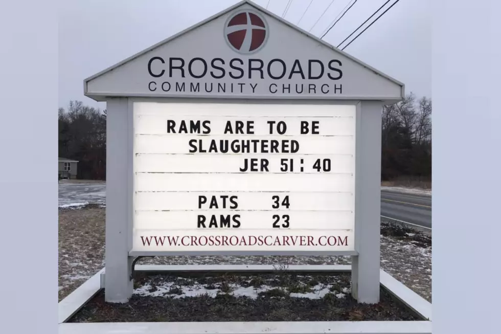 Carver Pastor's Super Bowl Sign