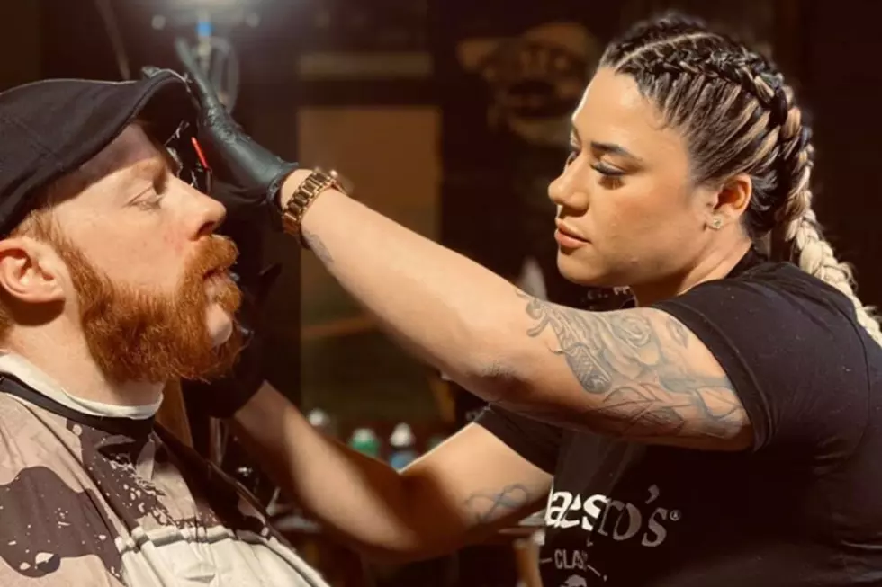 Fall River Barber Cuts Hair for WWE