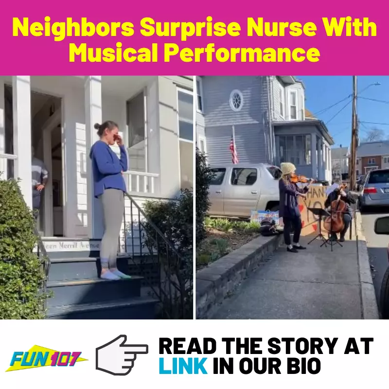 Neighbors Surprise Nurse With Musical Performance