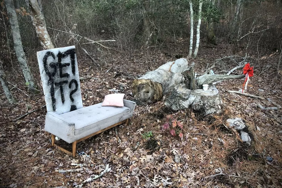 See the Creepy Display Left on Flag Swamp Road in Dartmouth, Massachusetts