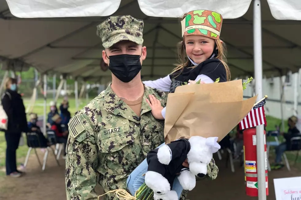 Westport Soldier, New Bedford Firefighter Returns Home to Surprise Daughter