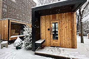 Experience the New Winter Sauna Village in Downtown Boston