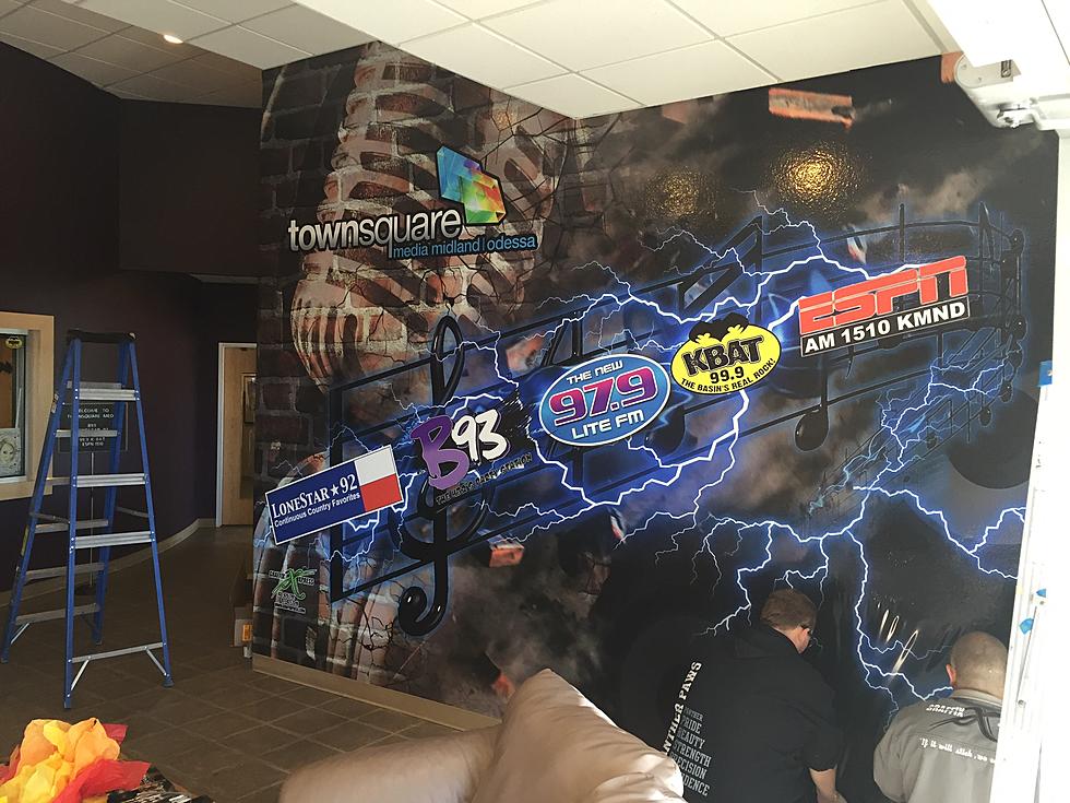 Check Out the Wrapped Wall in the Lobby of the Radio Station