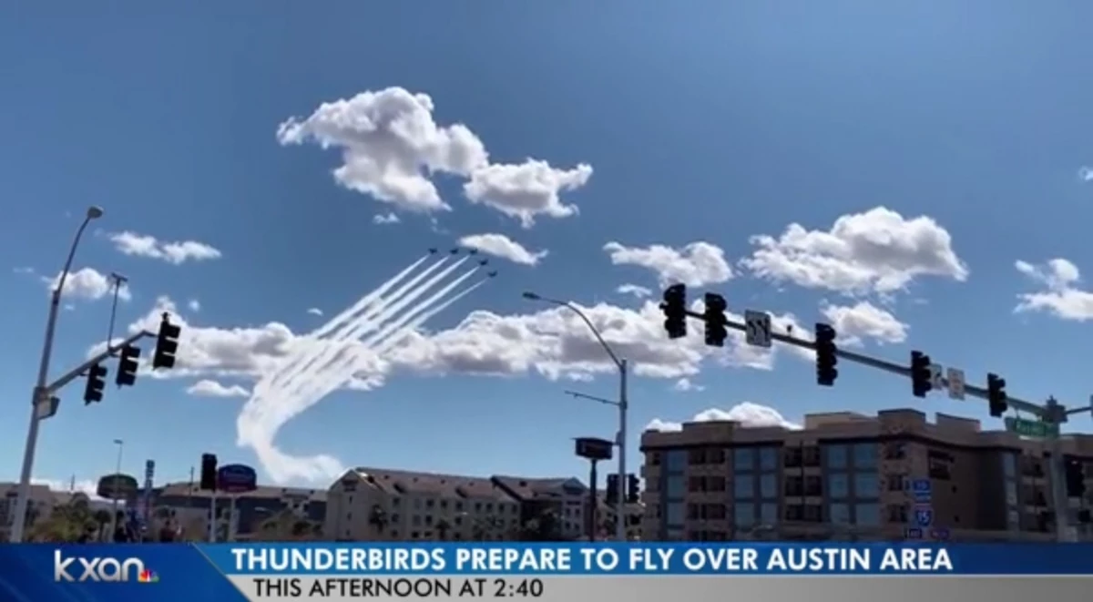 U.S. Airforce Thunderbirds Austin Flyover Today
