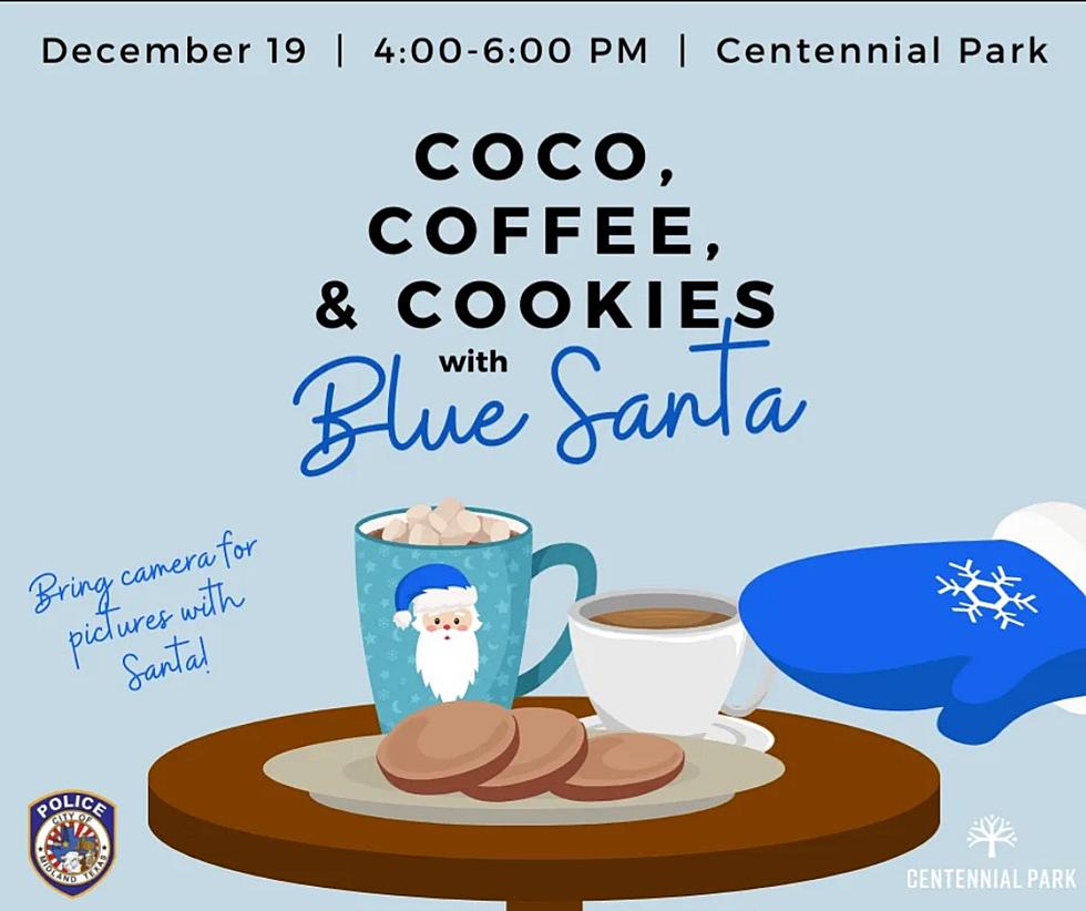 Midland Police Department Coco, Coffee and Cookies with Blue Santa