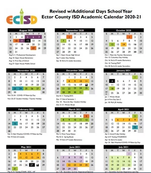 Revised 2020-21 ECISD Calendar Revised 2020-21 ECISD Calendar