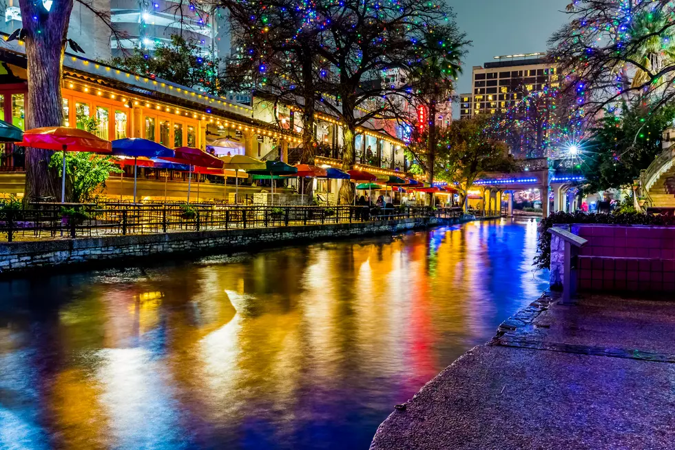 The Riverwalk at San Antonio, Texas, at Night.