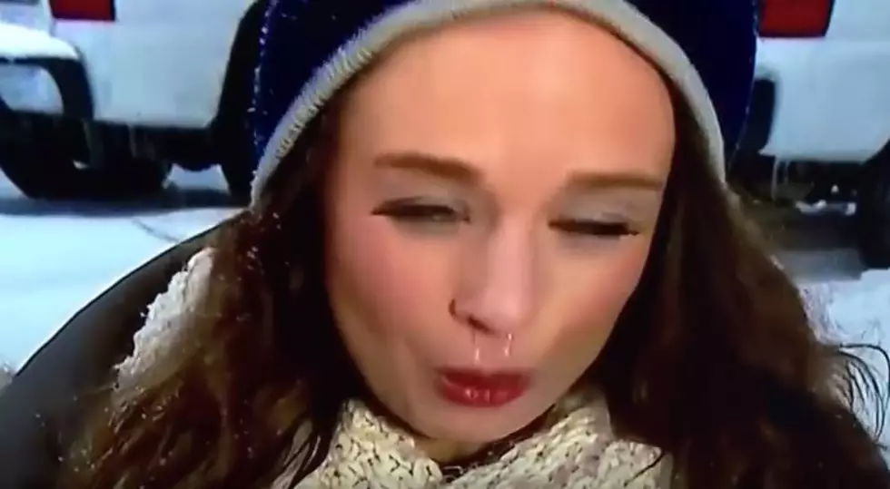 Snot Dripping Into Reporters Mouth During Live Report On TV (VIDEO)