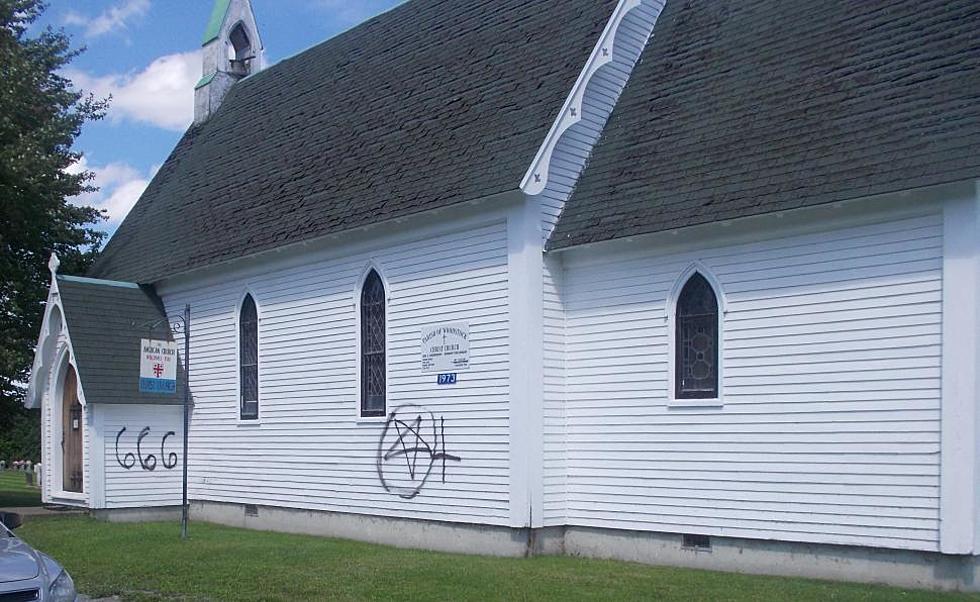 &#8216;666&#8217; and a Pentagram Painted on Woodstock Church Wall, Police Investigating
