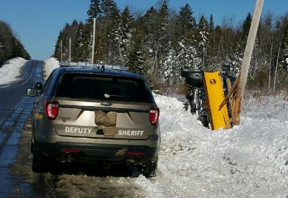 Truck Crashes into Utility Pole in Southern Aroostook Township of Molunkus