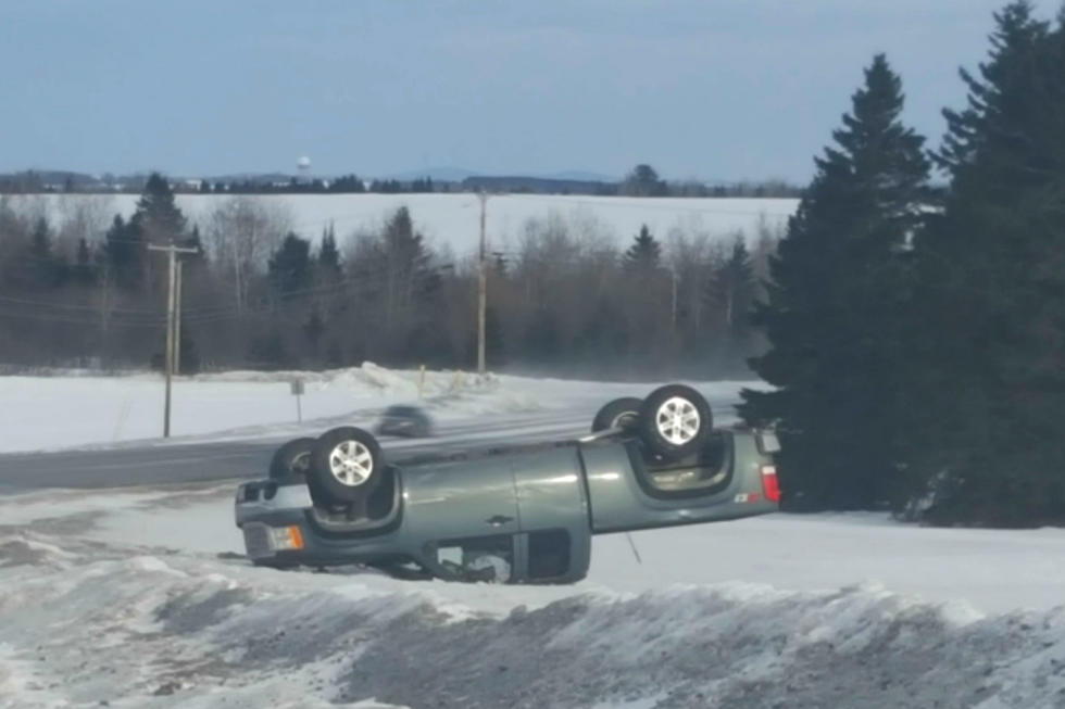 Icy Road Leads to Rollover in Woodland