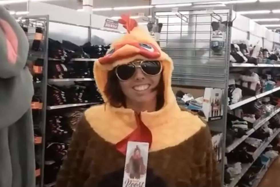 TURKEY DRIVE: Sherry Locke Puts on a Turkey Suit Wearing Elvis Glasses