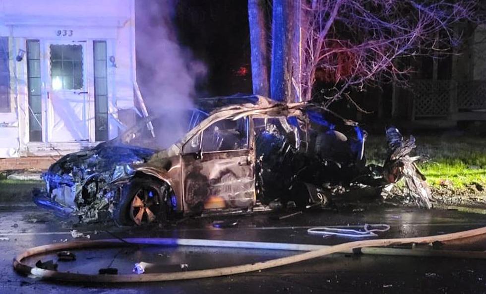 Car Engulfed in Flames after Crashing into Home in Central Maine