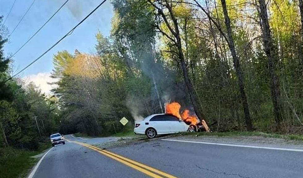 Driver Charged with Felony OUI after Fleeing Fiery Crash