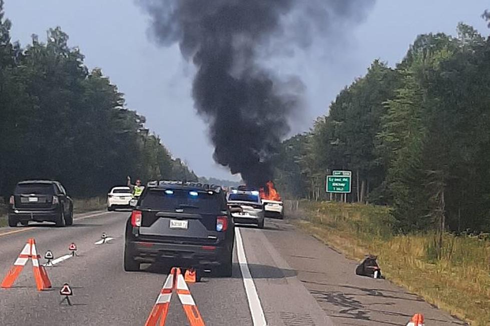 Multi-Vehicle Crashes, Car Fire and Injuries on I-95 in Maine