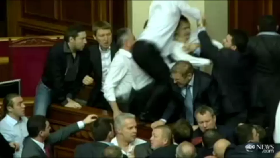 Ukrainian Politicians Fight in Parlament [VIDEO]