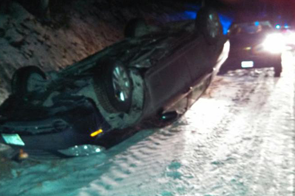 Slippery Roads Lead to a Rollover in Robinson
