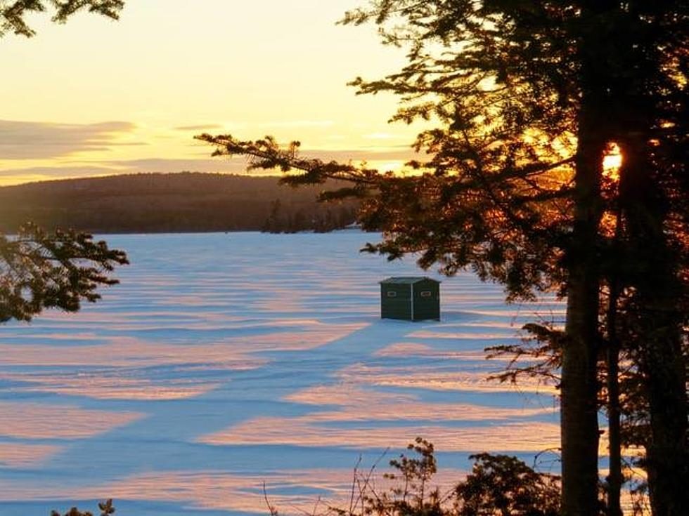 Just Looking Around: Ice Shack at Sunset on Madawaska Lake