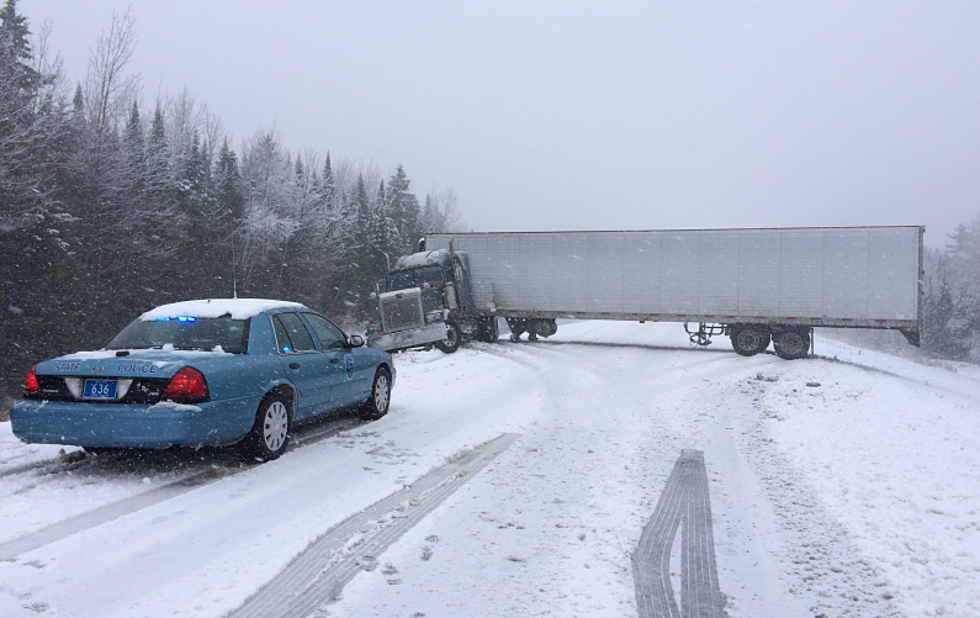 Police Respond Jackknived Tractor Trailers in Island Falls, Soucy Hill &#038; Mapleton [PHOTO]