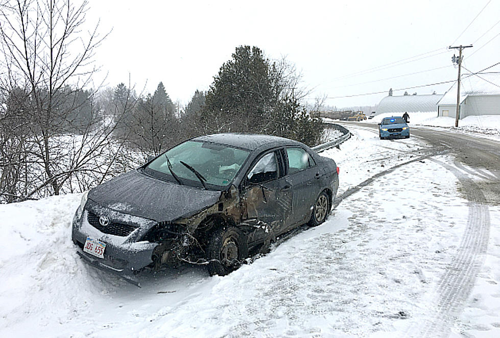 Car Collides with Log Truck in Bridgewater, Maine [PHOTOS]