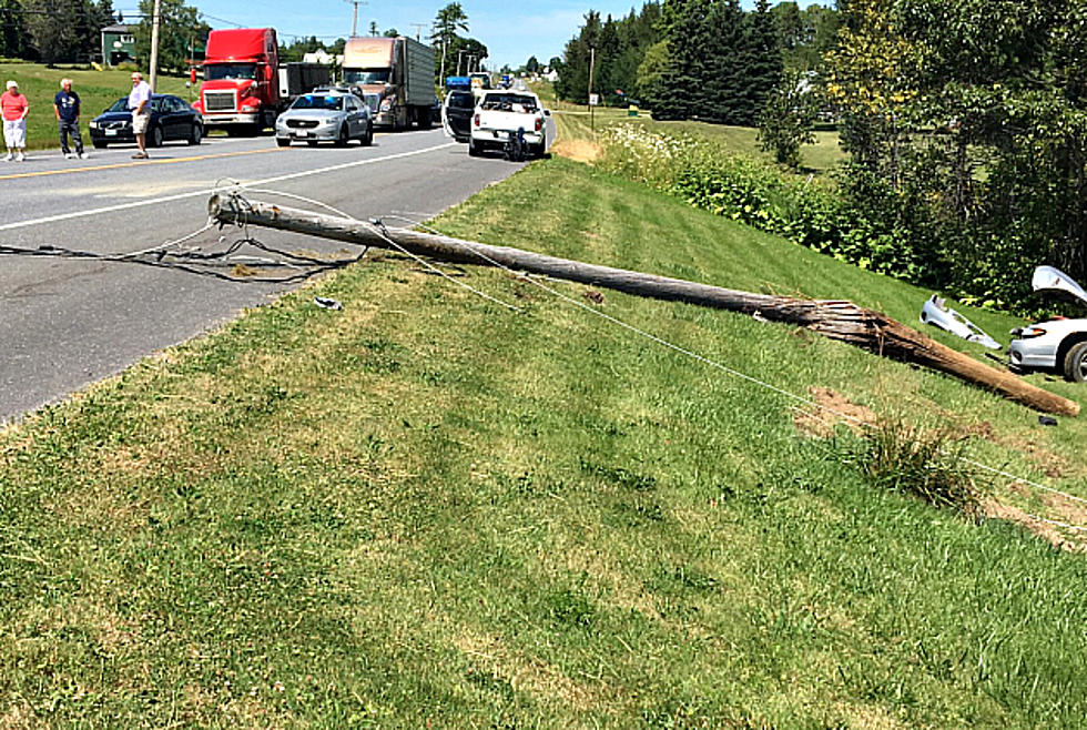 Driver Dozes, Strikes Utility Pole in Bridgewater