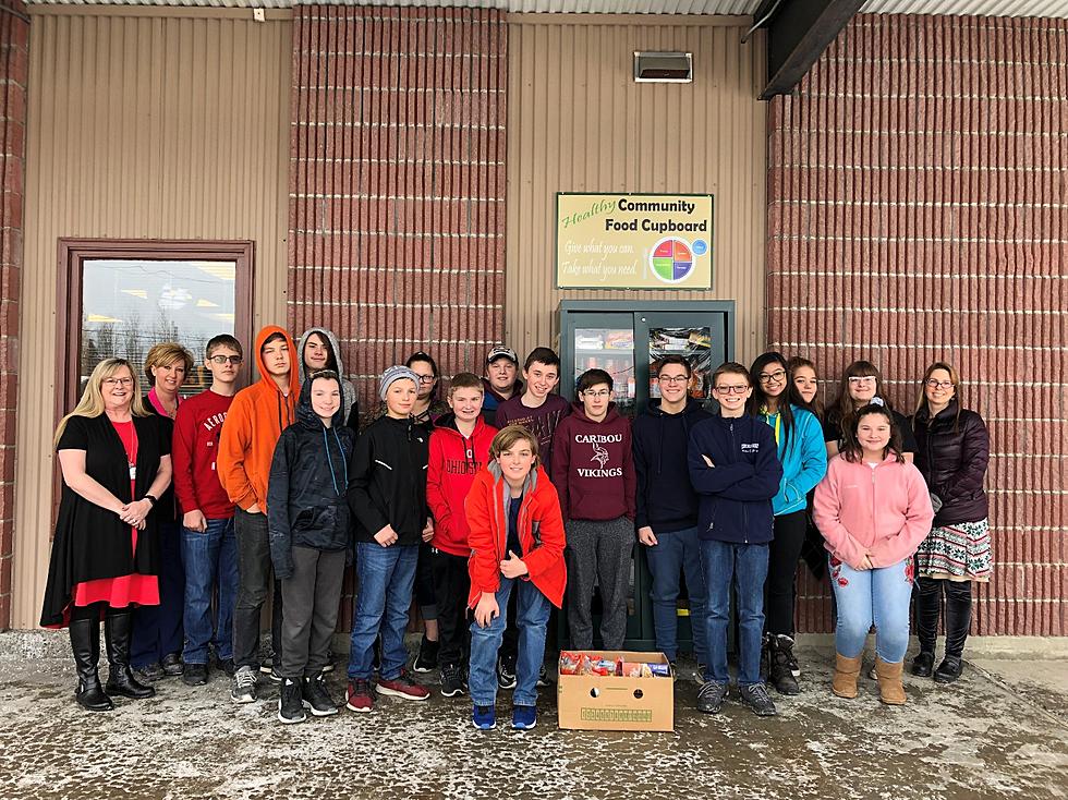 Caribou 8th Graders Fill Community Cupboard