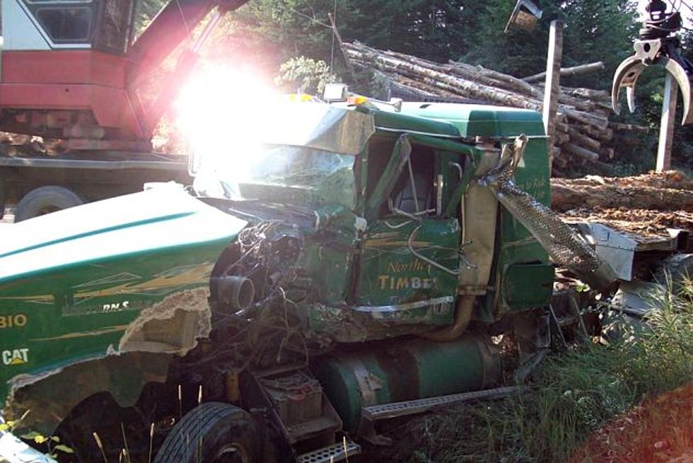 Driver in Logging Truck Collision Released From Hospital [UPDATE]