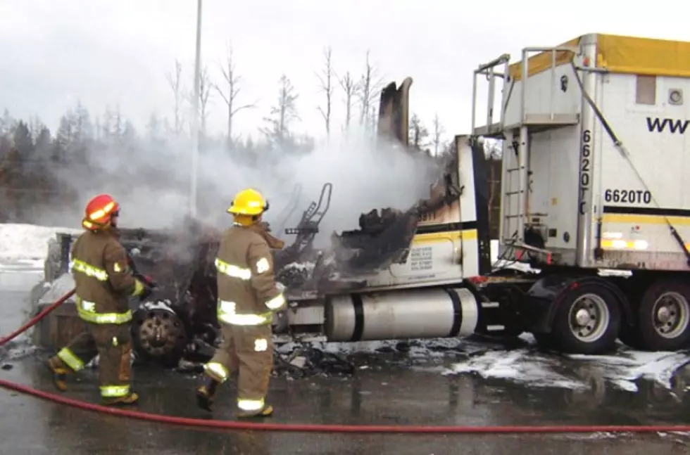 Trucker Loses Cab in Fire on Western New Brunswick Highway