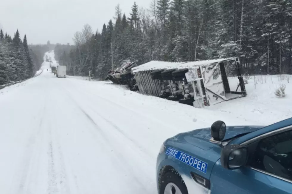 Trucker Drives off Road to Avoid Accident on Rt. 11 in Central Aroostook