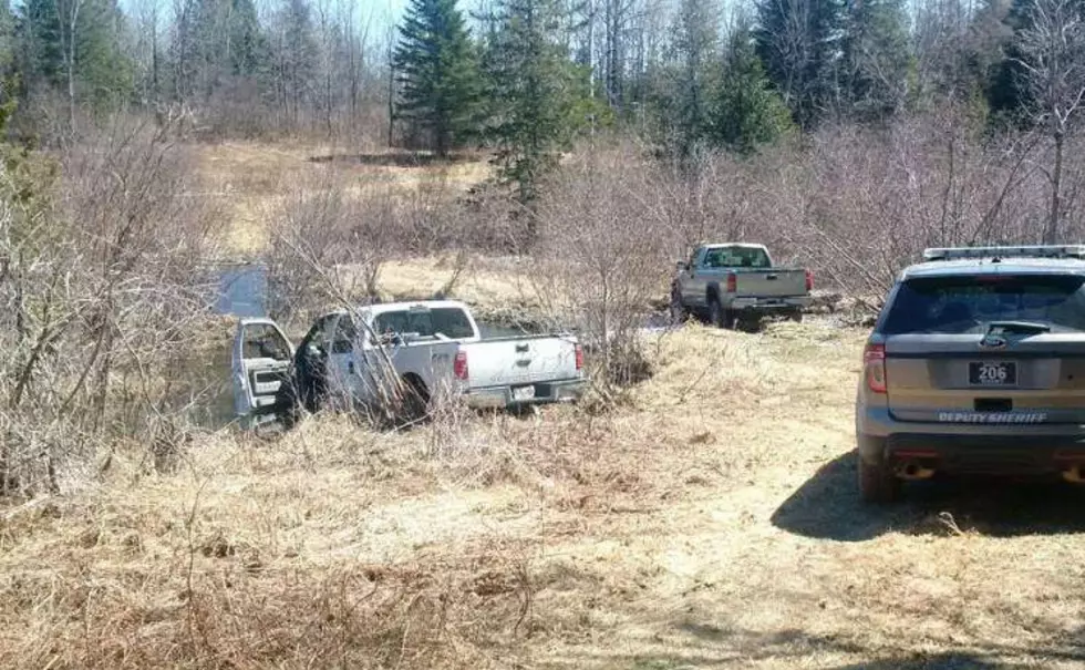 Three Stolen Vehicles, A High Speed Chase, Flat Tire Grass Fire, Elderly Woman Injured, Trucks Dumped In Water, And Two Aroostook Residents In Custody