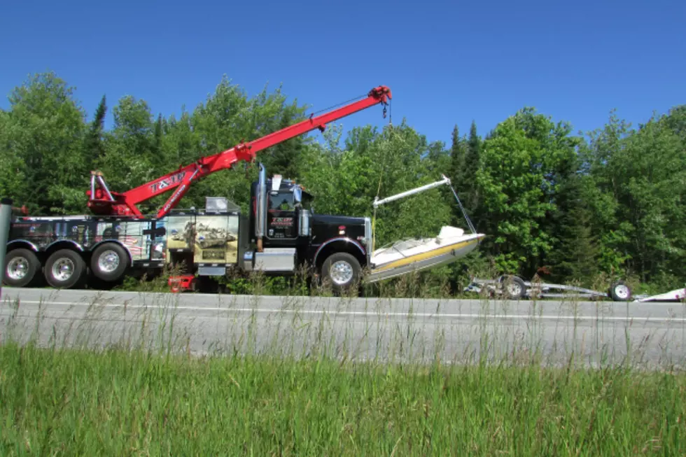 I-95 Crash in Pittsfield Destroys Boat and Trailer