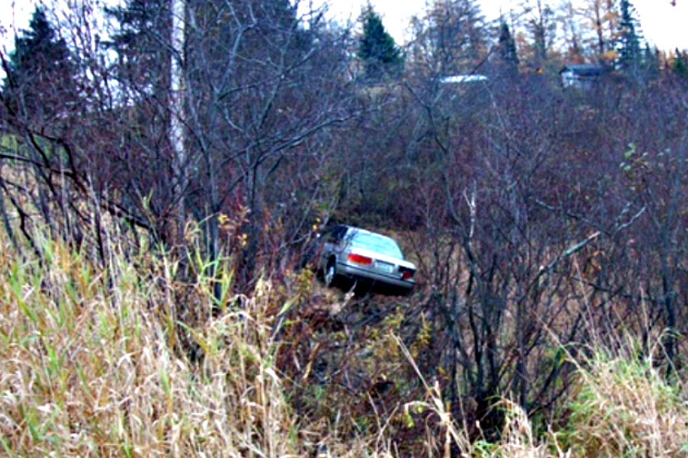 Car Crashes Into Swamp Along Rt 161 in Northern Aroostook