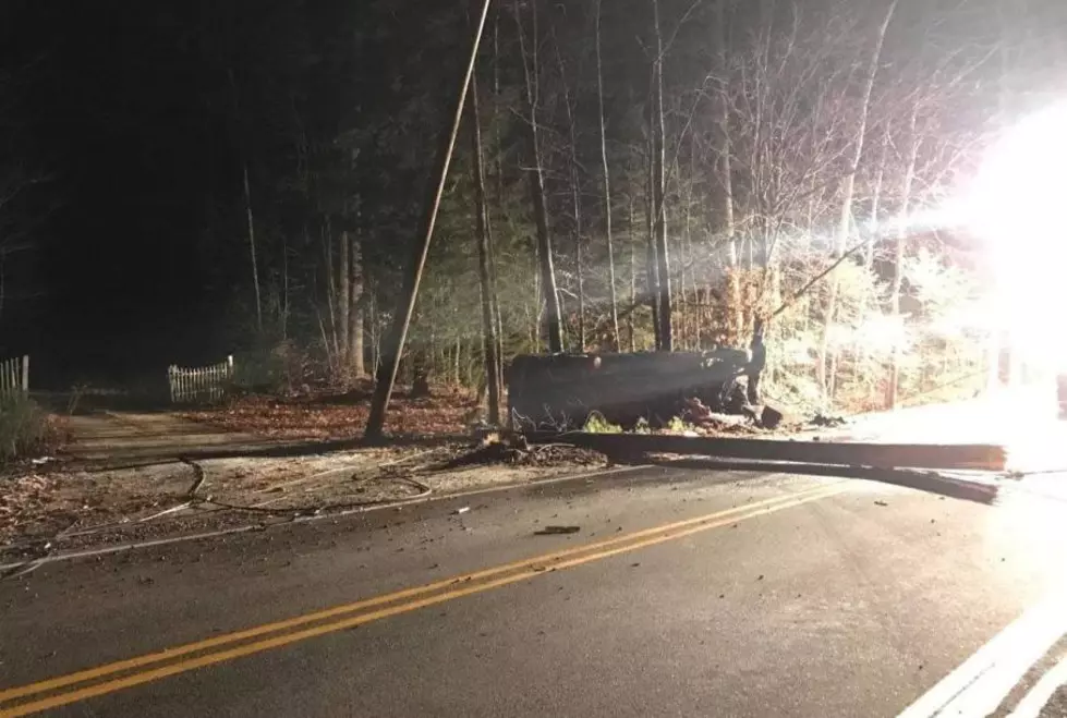 Fiery Crash in Standish Pulls Power Lines into Road [PHOTOS]