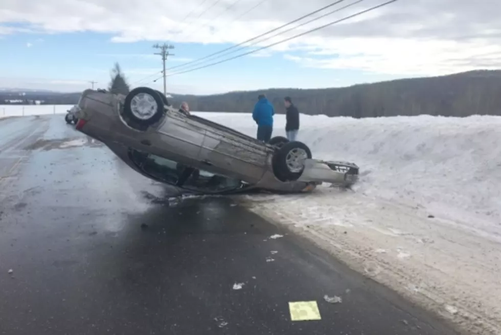 Slippery Road Leads to Rollover in Westfield