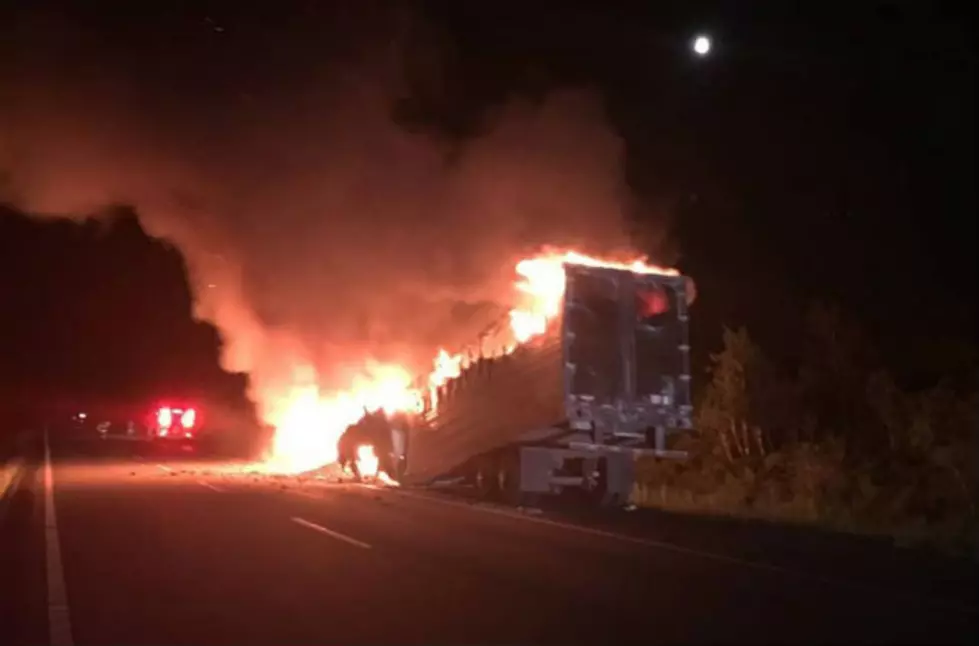 Tractor Trailer Fire Near Etna Maine Due To Possible Mechanical Defect, No Injuries