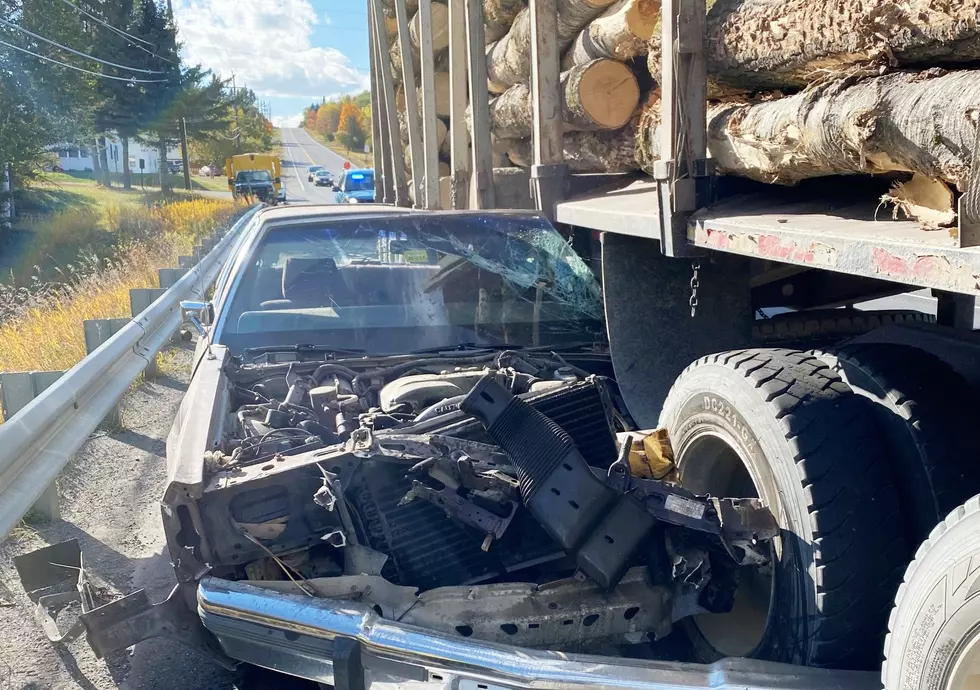 Mapleton Man Escapes Serious Injury in Collision With Log Truck