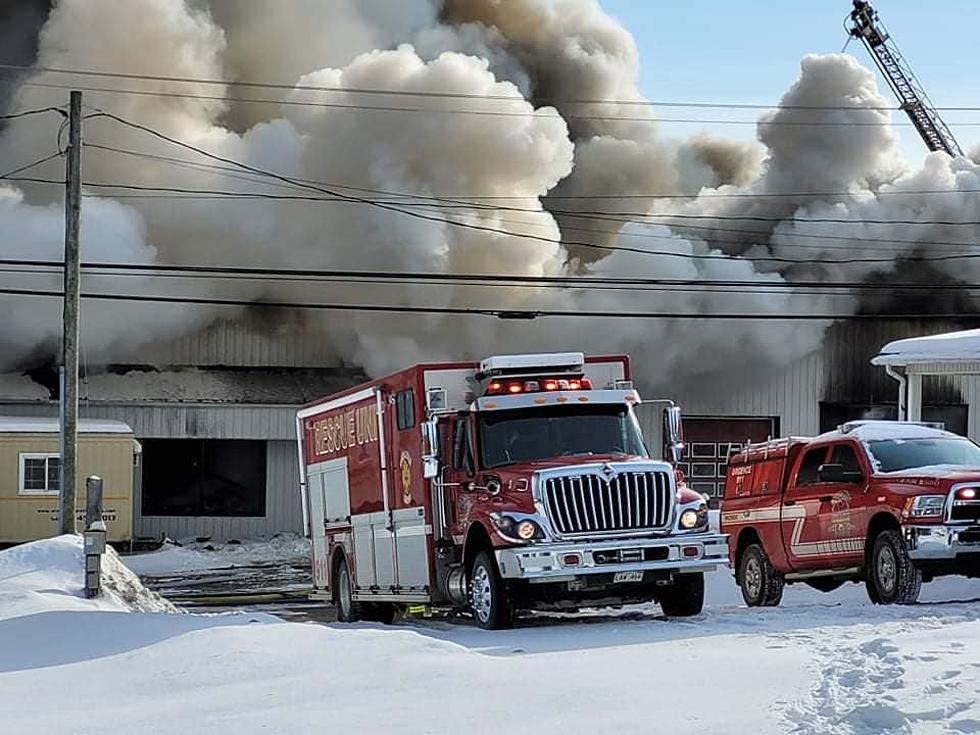 Fire Destroys Former Car Dealership in Grand Falls, N.B.