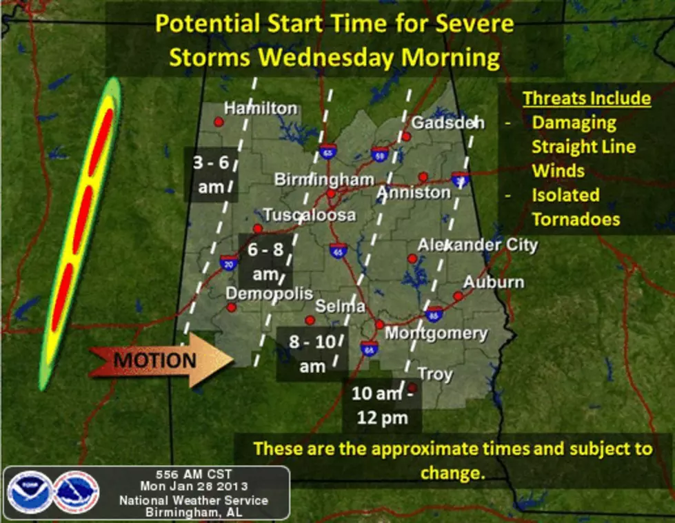 Severe Storms Likely Wednesday Morning