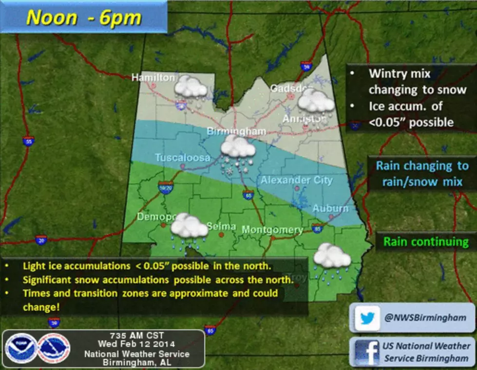 Tuscaloosa, Central Alabama – Winter Weather Update for Wednesday, February 12th